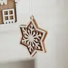 Adornos de Navidad Casa de Madera Tallada Nórdica Decoraciones Colgantes Árbol de Navidad Copo de Nieve Piezas para Exhibición en Ventana DIY Decoraciones de Navidad