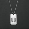 Nombre Inglés Alfanumérico Hueco Placa Militar Placa de Identificación Collar Colgante para Hombre Simple Colgante Individual para Hombres y Mujeres Pareja