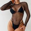 Sexy lingerie europeu e americano transfronteiriço tubo de comércio exterior top biquíni macacão manga comprida malha três- ponto saia de quadril w704