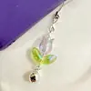 [Primavera] cordão de laço de estrela de cinco pontas verde corda anti-perda para celular corrente de celular pingente decorativo