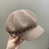Chapéu Octogonal de Lantejoulas da Nova Moda Coreana para Primavera e Verão para Mulheres, Chapéu Único com Recortes Respirável para Proteger do Sol que Faz o Rosto Parecer Menor