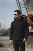 Novo Lã em estoque Masculino Outdoor Grosso Fino Quente Lã à Prova de Frio Com Capuz Cardigan Jaqueta Casaco