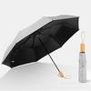 Paraguas Parasol Plegable con Mango de Madera y Pegamento de Color, Protector Solar UV, Paraguas para Sol y Lluvia de Doble Uso para Mujer, de Alto Valor, Paraguas de Regalo Personalizable