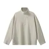 Sudadera Rumei Retro Americana de Color Sólido Simple con Media Cremallera Sudadera de Primavera Nueva Top Waffle para Pareja