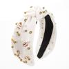 Diadema Hemingway diadema popular de Amazon decoración de perlas de béisbol moda transfronteriza simple tela de ala ancha accesorios para el cabello