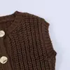 2026 Transfronterizo Aliexpress Más Vendido Ropa de Mujer al por Mayor Nuevo Estilo Chaleco de Punto sin Mangas de Punto Grueso