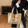 Bolsa de Lona Tipo Tote de Dibujos Animados Estilo Japonés Linda Nueva 2025 Retro Versátil Textura Casual Bolso de Hombro
