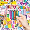 50 Peças de Adesivos Graffiti de Papelaria Criativos Pintados à Mão Diversos, Livros, Lápis, Despertadores, Adesivos Decorativos Não Repetitivos, Transfronteiriços