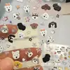 Pegatinas tridimensionales en relieve para uñas con diseño de adorable perro y gato, dibujos animados japoneses en 3D