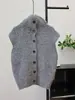 Chaleco Cardigan de Punto con Cuello Alto 2025 Otoño e Invierno Nuevo Estilo Coreano Holgado con Capas Chaleco Suéter Chaqueta Moda para Mujer