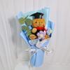 Ramo de oso doctor temporada de graduación muñeco de dibujos animados flores para parejas estudiantes regalos creativos ramo de punto de dibujos animados muñeco