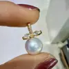 Accesorios DIY Plata de Ley S925 Colgante de Hoja Perla Broche Cabeza de Colgante Abrible Accesorios Base de Plata 10-14