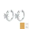 Pendientes sencillos y de moda de plata 925, producto de lujo ligero de alta gama, exquisitos pendientes de aro redondos estilo ins de moissanita