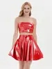 AliExpress Amazon Transfronterizo Explosiones Vestido de Bronceado Traje Ropa para Actuación en Escenario de Discoteca Vestido Plisado Mujer