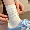 Calcetines Blancos para Mujer, Calcetines de Algodón Puro de Media Pantorrilla de Moda Otoño e Invierno, Calcetines de Maternidad, Calcetines Largos Holgados de Verano, Calcetines Zhuji