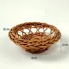 Mini Cesta de Mimbre, Cesta Pequeña, Cesta de Juguetes, Cesta Decorativa de Mimbre para Micro Paisajismo, Cesta Portátil Extra Pequeña
