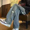 Jeans de rayas laterales, nueva moda masculina primavera-verano, pantalones casuales versátiles de pierna recta de alta gama estilo americano