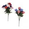 Flores Artificiales Día de la Independencia Ramo Conmemorativo Rojo Blanco Azul Cementerio Bandera Americana Día de los Caídos Decoración del Hogar