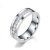 Europa e Estados Unidos hot spot venda direta nova linha de carro simples masculino anel de aço titânio mulheres Diamond zircon anel amantes