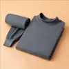 Novo conjunto de roupa íntima térmica masculina 100% algodão, roupas e calças de outono para homens de meia-idade e idosos, 100% algodão, fino, sem felpa, gola redonda média