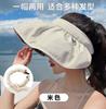 Chapéu Feminino Verão Equitação Dobrável Anti-UV Chapéu de Sol Guarda-sol Preto Borracha Protetor Solar Chapéu Grande Aba Fina Chapéu
