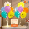 Decorações de mesa com balões de aniversário para meninos e meninas, montagem de cenário para festa infantil, adereços para fotos, balões flutuantes de mesa para realçar a atmosfera
