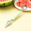 Cuchara para cavar bolas de sandía de acero inoxidable de doble cabezal, cuchillo para trinchar sandía, cuchara para cavar bolas de fruta, cuchara para cavar