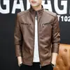 Chaqueta de Cuero Ajustada Gruesa Atractiva Chaqueta Casual para Hombre Chaqueta de Motocicleta Invierno PU Tendencia Primavera y Otoño Chaqueta de Cuero