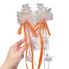 Accesorio para el cabello Hanfu para niñas, pasador de flor de lazo colorido estilo antiguo, tocado de princesa de disfraz súper de hadas con borlas