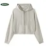 Chaqueta con cremallera de nuevo estilo para mujer de primavera y otoño, cárdigan sudadera de forro polar liso de talla grande, venta al por mayor con impresión de logotipo
