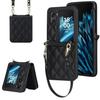 Adequado para OPPOFindN2Flip Chanel estilo crossbody telefone case oppofindn3 xadrez couro caso flip cartão
