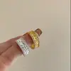 Anillo de Cuentas de Transferencia de Espiga de Trigo con Diamantes Estilo Transfronterizo para Mujer, Lujo Ligero, Gama Alta, Personalizado, Moderno y Versátil