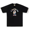 2026 Nueva Marca de Moda Bape Cabeza de Mono Peso Pesado Manga Corta Corte Holgado Unisex Camiseta para Pareja Estudiante