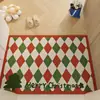 Tapete de Entrada para Porta de Natal com Anéis de Arame Cortável Antiderrapante Tapete para Pés Decoração de Festa Atmosfera Carpete para Porta de Entrada