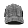 Gorra de Béisbol a Cuadros con Logo Personalizable, Nueva Tendencia Primavera-Verano, Sombrilla y Protección Solar, Gorra de Malla con Bordado