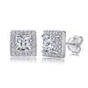 Pendientes geométricos europeos y americanos, pendientes de circonita en forma de corazón, pendientes de plata de ley 925 con borde cruzado, pendientes de nicho de estilo ins para mujer.