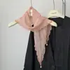 Máquina Cuidadosa que Chupa Ojos ~ Bufanda Triangular con Patrón de Hojas Francesas Primavera y Verano Ligera Suave Estilo Occidental Pañuelo para la Cabeza Banda para el Cabello Pañuelo Pequeño de Seda
