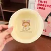 Tazón de Yogur Lindo Dibujos Animados Cerámica Vajilla Alto Valor Porción Única Hogar Tazón Plato Cuchara Juego de Vajilla