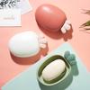 Jabonera de plástico con forma de zanahoria, creativa, con tapa, personalizada, para el baño