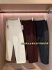 Pantalones de Algodón de Titanio de Alta Calidad Antiarrugas Crujientes de Globo Estilo Abuela Cintura Alta Adelgazantes Casuales para Mujer Otoño 2025