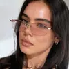 Gafas de Sol Poligonales Irregulares Sin Marco 2026 Nuevas Gafas de Sol Retro Tendencia Gafas de Sol de Gama Alta para Mujer
