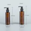 Botella plana de 120 ml 150 ml con bomba de rosca, empaque cosmético, champú, loción corporal, loción para manos, para rellenar