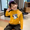 Camisa Base Versátil de Pelúcia para Meninos Gola Meia-alta Outono/Inverno Tamanhos Médio e Grande Roupa Íntima Infantil Pulôver Novo 2026