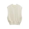 Colete de malha feminino moda 2023 outono e inverno Novo estilo coreano solto em roupas externas vestir colete pullover pescoço redondo 3030