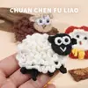 Botão de Crochê Feito à Mão Lã Tricô DIY Kit de Material de Crochê para Boneca de Ovelha Pingente Cardigan Suéter Botão Decorativo