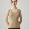 Chaleco Tejido de Cachemira/2026 Otoño Cuello Redondo Punto de Maíz Tirante Ancho Sin Mangas para Mujer Capa Base Otoño/Invierno Gama Alta