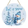 Venta Cruzada Más Vendida Amazon Nuevo Producto Decoración Navideña de Invierno Letrero de Puerta Placa Redonda Artesanías de Madera Señal Colgante Decorativa