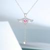 Collar Corazón de Cupido Alas Móviles Diseño Nicho Cadena Clavícula Ángel Tanabata Día de San Valentín Regalo para Novia