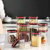 Contenedores Cuadrados Transparentes Sellados para Almacenamiento de Mascotas para Cocina, a Prueba de Humedad, Apilables, Adecuados para Almacenar Granos, Bocadillos y Frutas Secas
