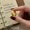 Anillo de Copo de Nieve Dorado Brillante con Puntos de Diamante Vintage, Anillo Exquisito de Lujo Ligero de Gama Alta para Dedo Índice, Anillo Único y Elegante de Nicho